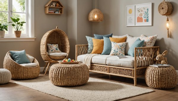Coussins enfants et rotin : créez un coin cosy et ludique !